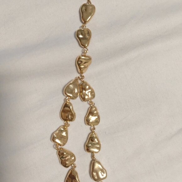 Silver Tone Liquid Metal Droplet Necklace - Picture 2 of 12